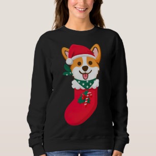Cute Christmas Corgi Surprise Sift In The Sock Cor Sweatshirt