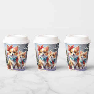Cute Christmas Corgis Holiday Delight Paper Cups