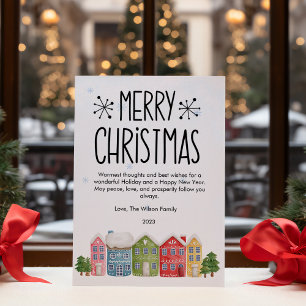 Cute Christmas Cosy Neighbourhood Flat Holiday Card