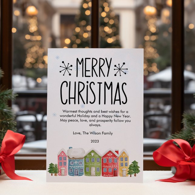 Cute Christmas Cosy Neighbourhood Flat Holiday Card (Creator Uploaded)