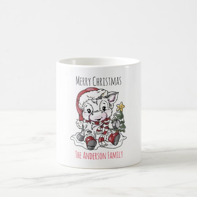Cute Christmas Cow   Coffee Mug (Center)