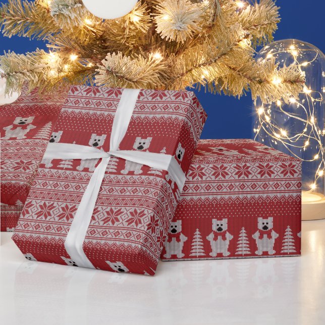 Cute Christmas Cow Wrapping Paper (Holidays)