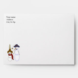Cute Christmas Cowboy Snowman Envelope