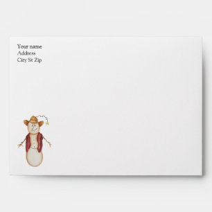 Cute Christmas Cowboy Snowman Envelope