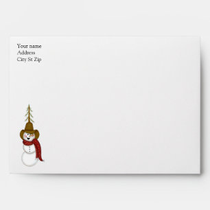 Cute Christmas Cowboy Snowman Envelopes