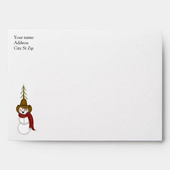 Cute Christmas Cowboy Snowman Envelopes (Front)