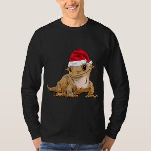 Cute Christmas Crested Gecko, Santa Hat, Santa Cre T-Shirt