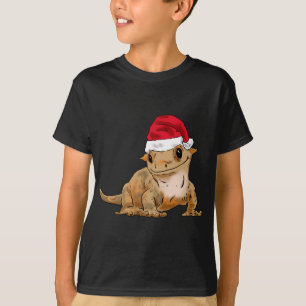 Cute Christmas Crested Gecko, Santa Hat, Santa Cre T-Shirt