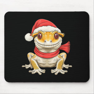 Cute Christmas Crested Gecko Santa  Mouse Mat