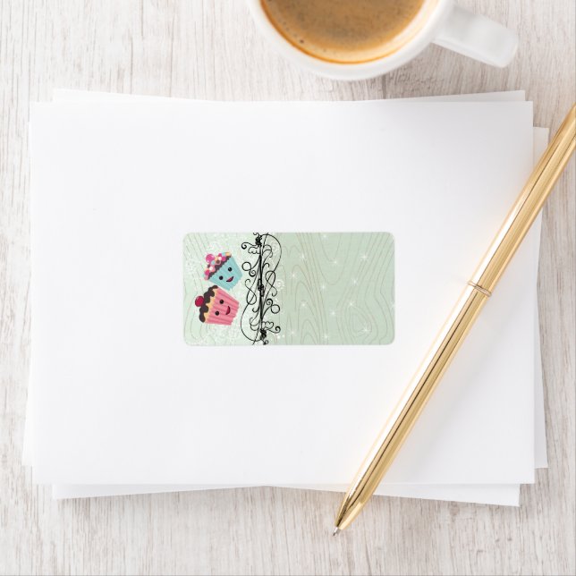 Cute Christmas Cupcakes Address Label (Insitu)
