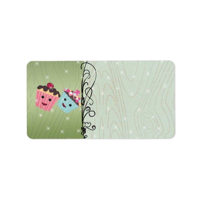 Cute Christmas Cupcakes Address Label (Front)
