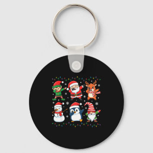 Cute Christmas Dabbing Santa Elf Reindeer Boys Gir Key Ring
