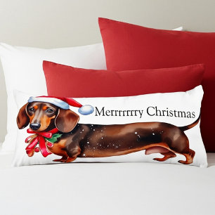 Cute Christmas dachshund custom Body Cushion