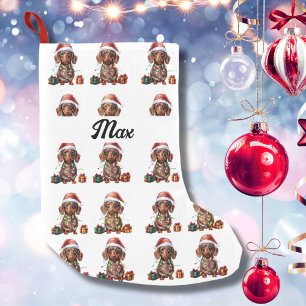 Cute Christmas Dachshund Dog Small Christmas Stocking