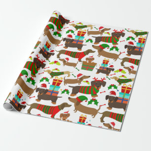 Cute Christmas Dachshund  Wrapping Paper