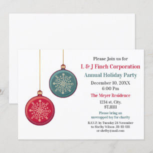 Cute Christmas Decoration Holiday Party Invitation