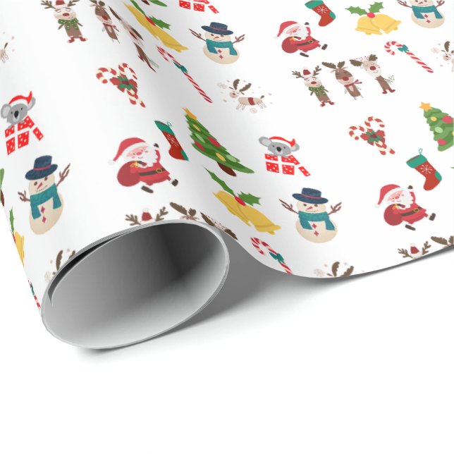 cute christmas decoration illustration wrapping paper (Roll Corner)