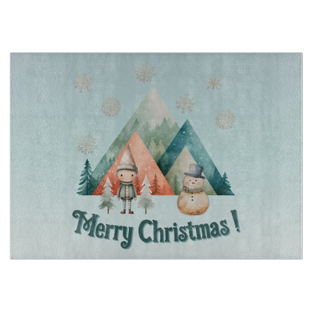 Cute christmas decorative cutting board (Front)