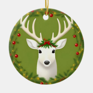 Cute christmas deer  ceramic tree decoration