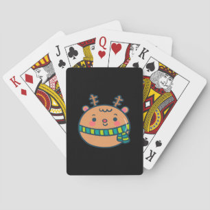Cute Christmas Deer Festive Classic Design Playing Cards