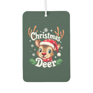 Cute Christmas Deer Illustration Car Air Freshener