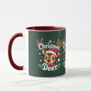 Cute Christmas Deer Illustration Mug