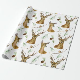 Cute Christmas Deer Pattern Wrapping Paper