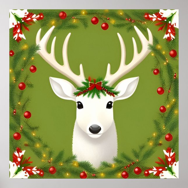 Cute christmas deer  poster (Front)