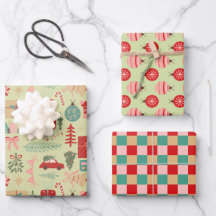 Cute Christmas Design Pink and Mint Green Preppy