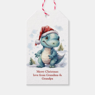 Cute Christmas Dinosaur Gift Tags