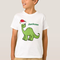 Cute Christmas Dinosaur in Santa Hat Custom Kids