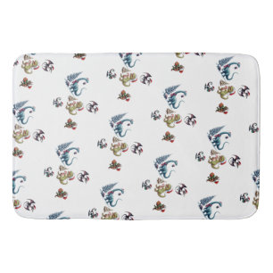 Cute Christmas Dinosaurs Bath Mat