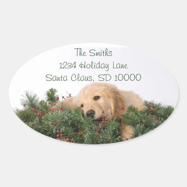 Cute Christmas Dog Address labels (Front)