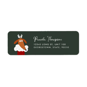 Cute Christmas Dog in Red Stocking Customisable