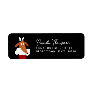 Cute Christmas Dog in Red Stocking Customisable