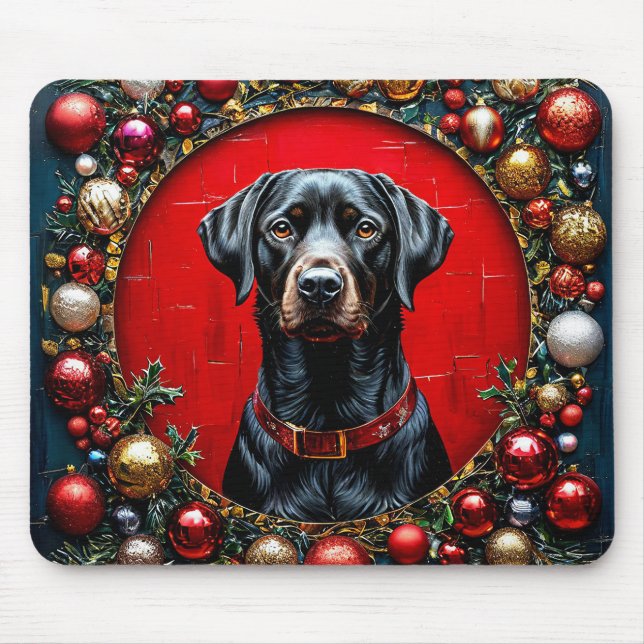 Cute christmas dog mouse mat (Front)