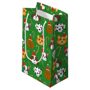 Cute Christmas Dog Patterned Small Gift Bag