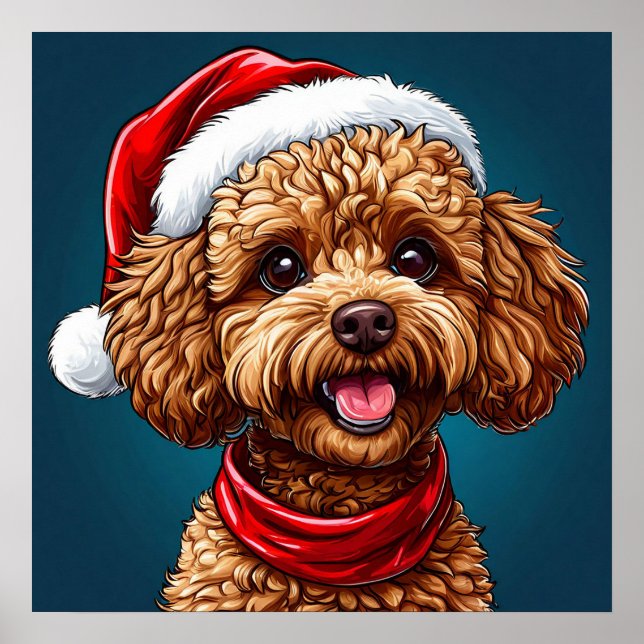 Cute christmas dog poster (Front)