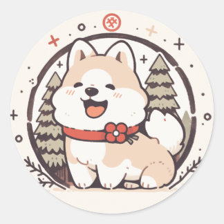 Cute Christmas Dog Sticker