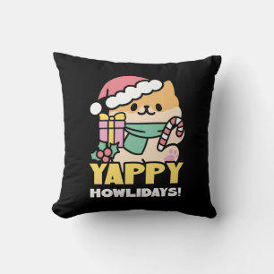 Cute Christmas Dog - Yappy Howlidays  Cushion