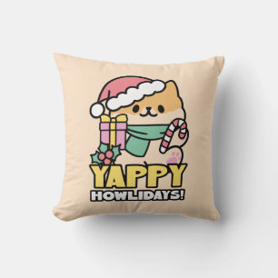 Cute Christmas Dog - Yappy Howlidays  Cushion