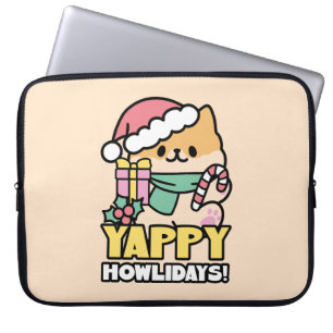 Cute Christmas Dog - Yappy Howlidays Laptop Sleeve