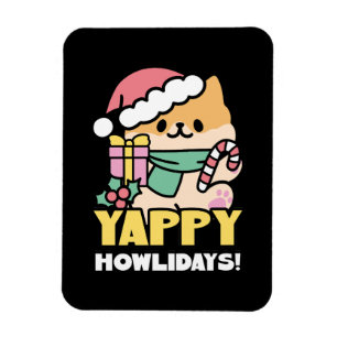 Cute Christmas Dog - Yappy Howlidays  Magnet