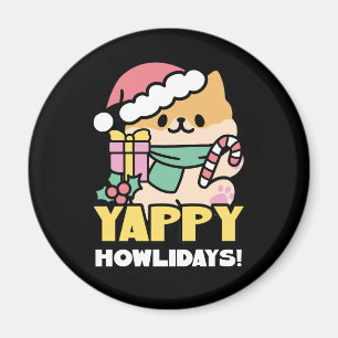 Cute Christmas Dog - Yappy Howlidays  Magnet