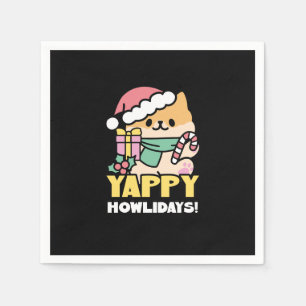 Cute Christmas Dog - Yappy Howlidays Napkin