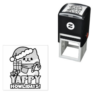 Cute Christmas Dog - Yappy Howlidays  Self-inking Stamp
