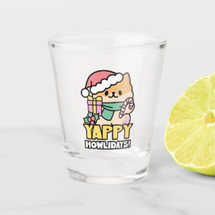 Cute Christmas Dog - Yappy Howlidays Shot Glass