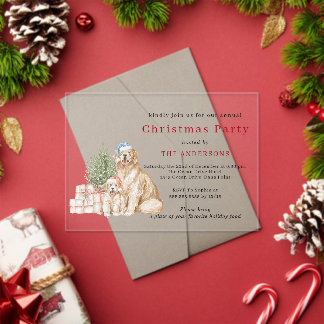 Cute Christmas dogs Christmas party Acrylic Invitations