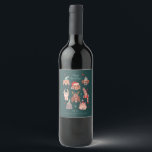 Cute Christmas Dogs Meowy  Wine Label<br><div class="desc">Cute and funny Christmas wine label featuring hand drawn illustration of various dogs wearing winter accessories. The text says "happy howlidays."</div>