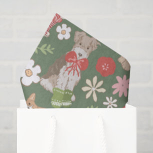 Cute Christmas Dogs Pattern Tissue Paper
